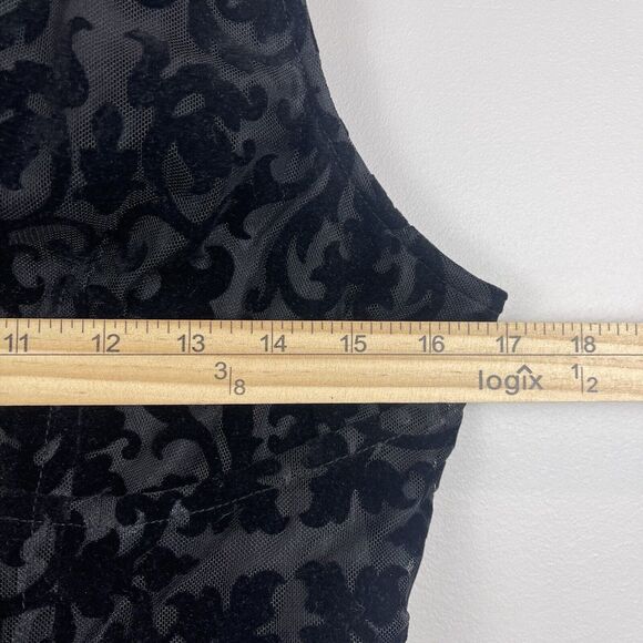 Plenty by Tracy Reese Dress Sz 6 Black Damask Burnt Velvet Whimsigoth Witchy - Picture 13 of 15
